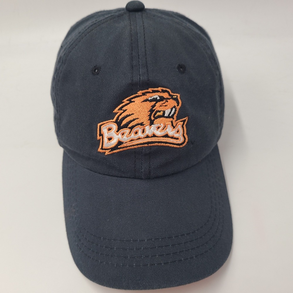 Oregon State Beavers Hat Strapback Signatures Black Orange NCAA University Men
